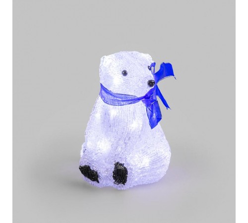 Акриловая светодиодная фигура "Белый мишка" 20 см, 4,5 В, 3 батарейки AA (не входят в комплект), 20 светодиодов,  513-247  NEON-NIGHT