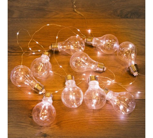 Гирлянда светодиодная Ретро-лампы , 3 м, ТЕПЛЫЙ БЕЛЫЙ  303-076  NEON-NIGHT