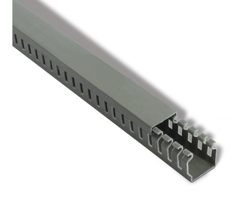 Кабель-канал перфорированный самоклеящийся 25х25 серый (паз 4мм, зуб 6мм)  28-5012  REXANT