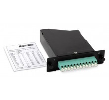 FO-CSS-W120H32-503-1MTPM-12LC-AQ Волоконно-оптическая кассета 1xMTP (папа), 120x32 мм, 12LC адаптеров (цвет aqua), 12 волокон, OM3  47753  Hyperline