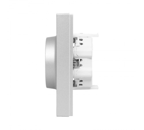 Механизм розетки двойной, 16А, с заземлением, без шторок, с рамкой, алюминий Эпика EKF  UP1-SOA-210  EKF