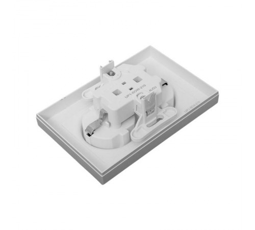 Механизм розетки двойной, 16А, с заземлением, без шторок, с рамкой, алюминий Эпика EKF  UP1-SOA-210  EKF