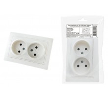 Розетка двойная 2П 10А 250В белая "Таймыр" (пром. упак., бакелит. основание)  SQ1814-0513  TDM