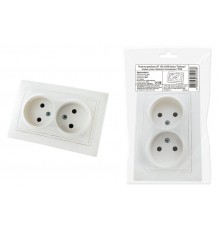 Розетка двойная 2П 10А 250В белая "Таймыр" (пром. упак., бакелит. основание)  SQ1814-0513  TDM