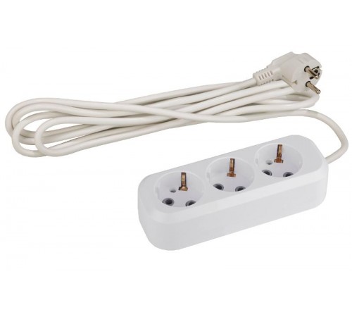 Удлинитель UX-3e-3m c заземлением, 3x0,75мм2, 3гн, 3м  Б0035750  ЭРА