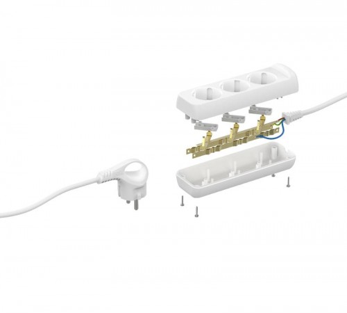 Удлинитель Россия UX-3e-1,5m Удлин-ль c заземл, 3х0,75мм2, ПВС, 3гн, 1,5м  Б0038575  ЭРА