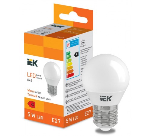 Лампа светодиодная Globe G45 400lm 3000K E27  LL-I-G45-5-230-30-E27  IEK