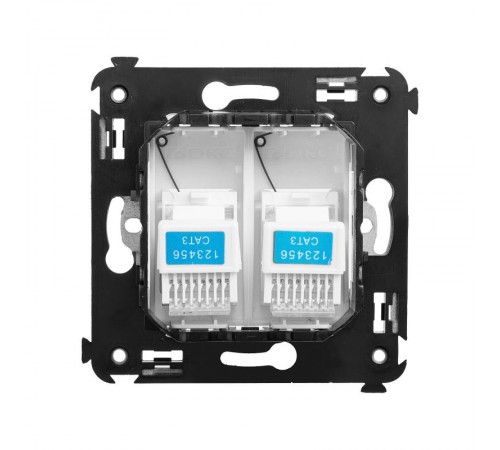 Розетка телефонная в стену двойная, "Avanti", "Белое облако"  4400314  DKC