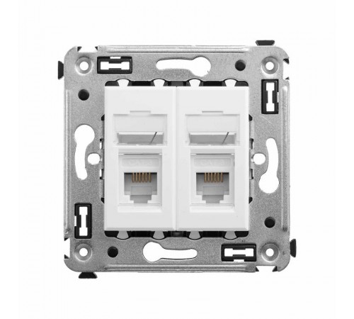 Розетка телефонная в стену двойная, "Avanti", "Белое облако"  4400314  DKC