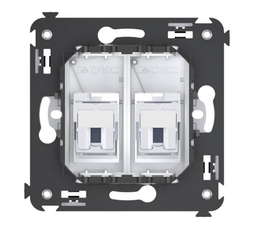 Розетка телефонная в стену двойная, "Avanti", "Белое облако"  4400314  DKC