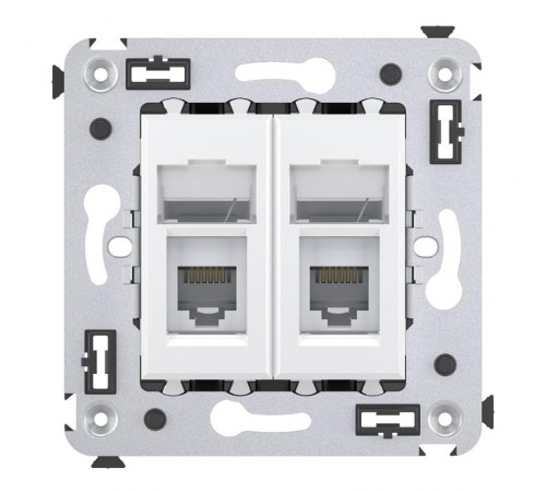 Розетка телефонная в стену двойная, "Avanti", "Белое облако"  4400314  DKC