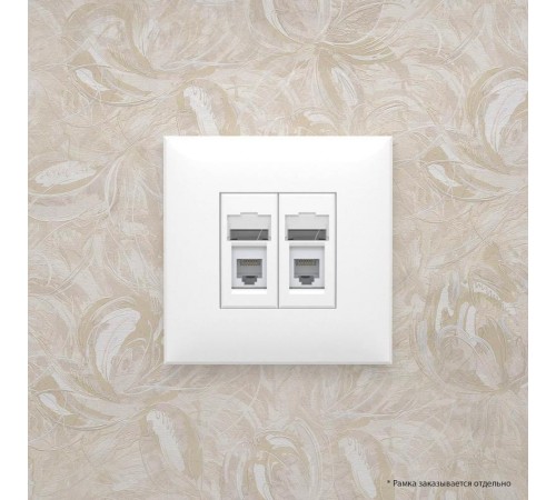 Розетка телефонная в стену двойная, "Avanti", "Белое облако"  4400314  DKC