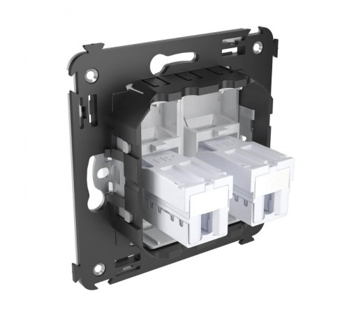 Розетка телефонная в стену двойная, "Avanti", "Белое облако"  4400314  DKC