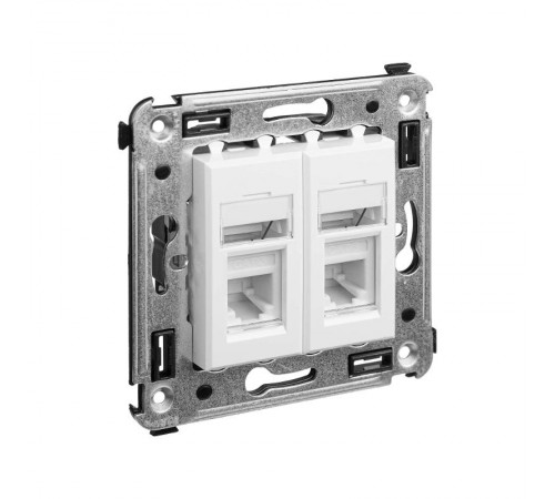 Розетка телефонная в стену двойная, "Avanti", "Белое облако"  4400314  DKC