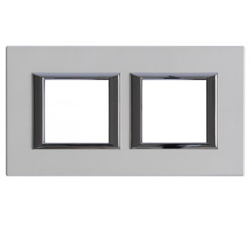 Axolute Рамка прямоугольная горизонтальная 2x2м, цвет серебро  HA4802M2HSAN  Legrand