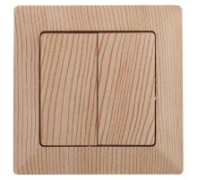 4-104-11 Intro Выключатель двойной, 10А-250В, СУ, Solo, сосна  Б0043290  Intro