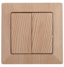 4-104-11 Intro Выключатель двойной, 10А-250В, СУ, Solo, сосна  Б0043290  Intro