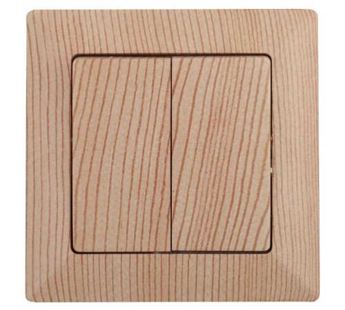 4-104-11 Intro Выключатель двойной, 10А-250В, СУ, Solo, сосна  Б0043290  Intro