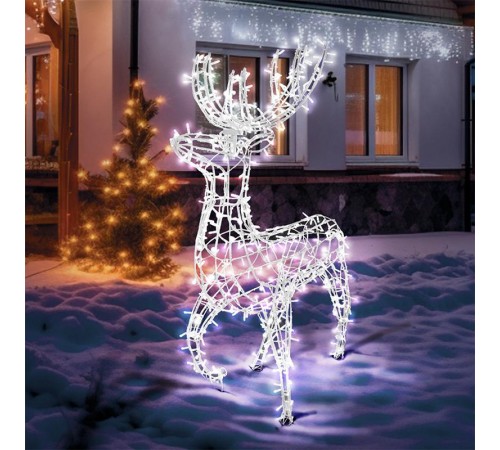 Фигура объемная Олень 115х195см, 528 LED, цвет свечения белый  501-237  NEON-NIGHT