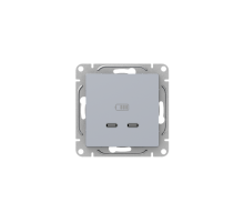 Механизм розетки USB-C - 2шт, алюминий Эпика EKF  UP1-SOA-2USBC  EKF