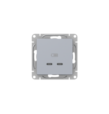 Механизм розетки USB-C - 2шт, алюминий Эпика EKF  UP1-SOA-2USBC  EKF