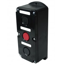 ПКЕ 212-3 У3, 10А, 660В, 3 элемента, чёрный и красный цилиндр, накладной, IP40, пост управления (ЭТ)  ET519070  Электротехник