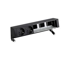 Simon S400 Настольный розеточный блок, 2х2P+E, 3 пустых модуля, черный, Simon 400  42502000-138  Simon