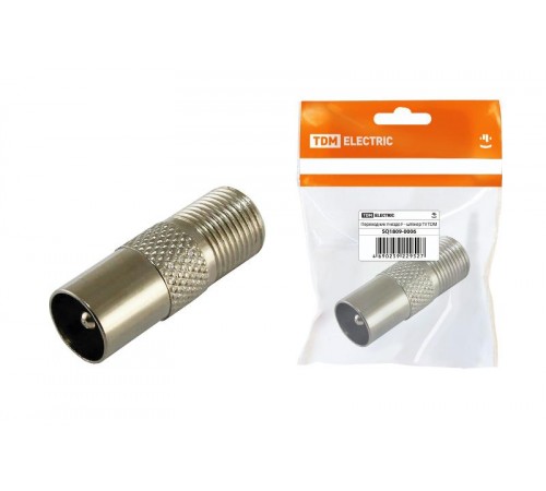 Переходник гнездо F - штекер TV, инд. упаковка   SQ1809-0006  TDM