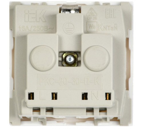 РКС-20-30-П-К Розетка с з/к 2к 2 модуля (белая)  CKK-40D-RSZB2-K01-K  IEK