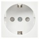 РКС-20-30-П-К Розетка с з/к 2к 2 модуля (белая)  CKK-40D-RSZB2-K01-K  IEK