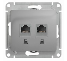 Glossa Алюминий Розетка 2-ая компьютерная RJ45+RJ45, кат.5E  GSL000385KK  SE