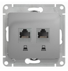 Glossa Алюминий Розетка 2-ая компьютерная RJ45+RJ45, кат.5E  GSL000385KK  SE