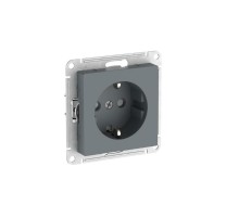 AtlasDesign Грифель Розетка с заземлением со шторками, 16А, механизм, быстрозажимные клеммы  ATN000745S  SE