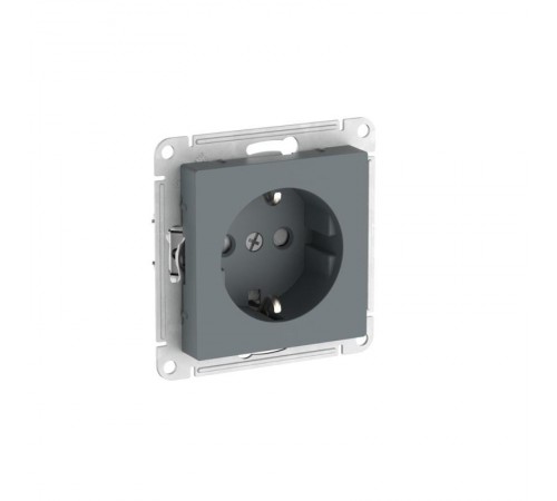 AtlasDesign Грифель Розетка с заземлением со шторками, 16А, механизм, быстрозажимные клеммы  ATN000745S  SE