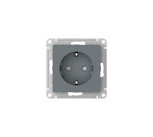 AtlasDesign Грифель Розетка с заземлением со шторками, 16А, механизм, быстрозажимные клеммы  ATN000745S  SE