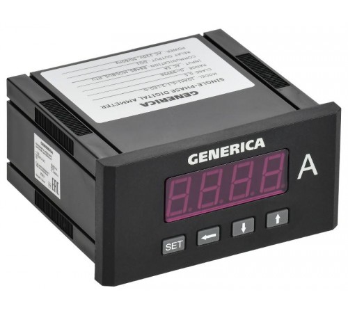 Амперметр цифровой щитовой однофазный DO RS-485 48х96мм LED  IDA41-5-1-3-LED-G  GENERICA