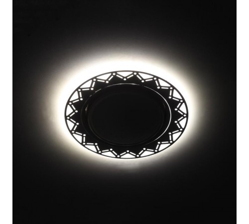 Светильник точечный встраиваемый DK LD27 WH/WH декор cо светодиодной подсветкой GX53, белый/белый  Б0037388  ЭРА