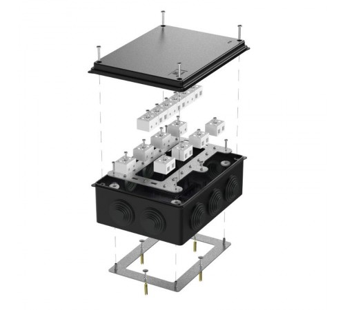 Коробка огнестойкая для о/п 40-0320-FR10.0-28 Е15-Е120 RAL9005 200х150х75 (5 шт/кор) черная  40-0320-9005-FR10.0-28  Промрукав