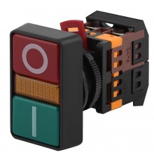 Кнопка управления  РPВВ-30N "I-O" d30мм неон/240В 1з+1р (10/200/3000)  Б0045626  ЭРА