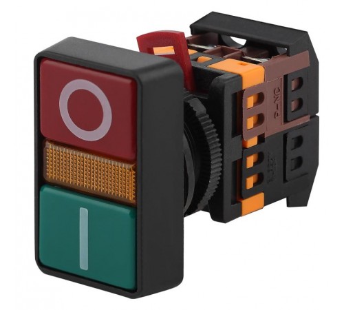 Кнопка управления  РPВВ-30N "I-O" d30мм неон/240В 1з+1р (10/200/3000)  Б0045626  ЭРА