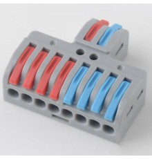 Клемма СМК 3х4 проходная разветвительная 3 полюса, с монтажной площадкой (1 ввод, 4 вывода на полюс) (25 шт/уп)  07-5231  REXANT