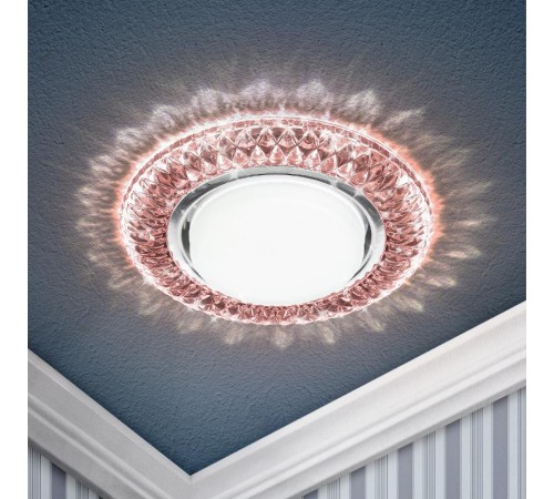 Светильник точечный встраиваемый под лампу DK LD23 15Вт GX53 шампань с подсветкой  Б0029630  ЭРА