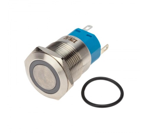 Кнопка антивандальная 19 12В Фикс (5с) ON-OFF/OFF-ON подсв/зеленая  36-3423  REXANT