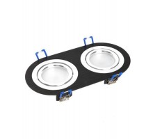 Светильник потолочный встраиваемый, MR16 G5.3, черный-хром, DL2812  48462  FERON