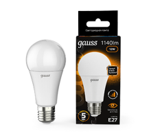 Лампа светодиодная A60 12W 1140lm 3000K Е27 шаг. диммирование LED 1/10/50  102502112-S  Gauss