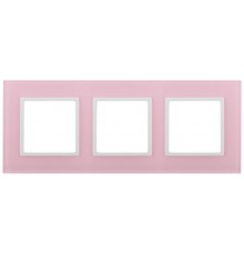 14-5103-30 Рамка на 3 поста, стекло, Эра Elegance, розовый+бел  Б0034520  ЭРА