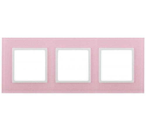 14-5103-30 Рамка на 3 поста, стекло, Эра Elegance, розовый+бел  Б0034520  ЭРА