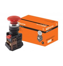 Кнопка ANE-22 "Грибок"с фиксацией красный d22мм неон/230В 1з+1р   SQ0704-0019  TDM