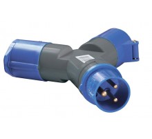 Адаптер двухлучевой ССИ-1012 16А-6ч 220В 2P+PE IP44  PAS21-016-3  IEK