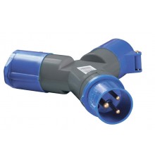 Адаптер двухлучевой ССИ-1012 16А-6ч 220В 2P+PE IP44  PAS21-016-3  IEK